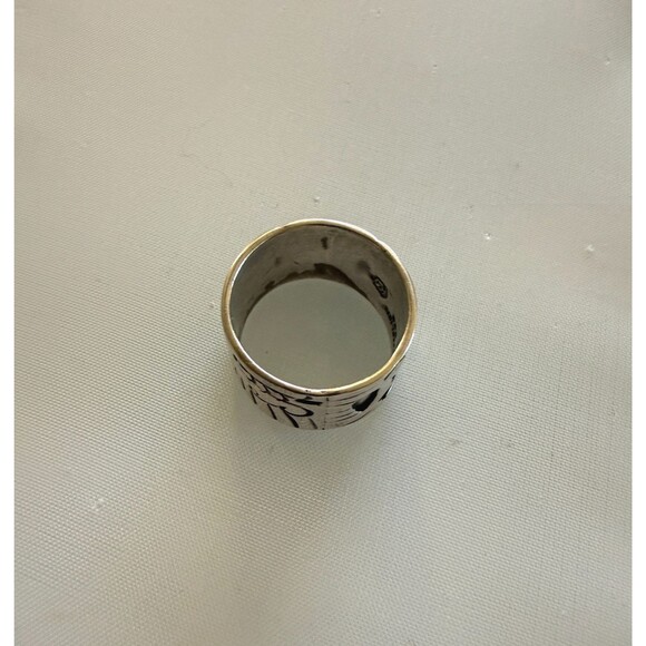 New Vintage Taxco Eched Sterling Silver Band Ring Size 9.5 - Picture 4 of 5